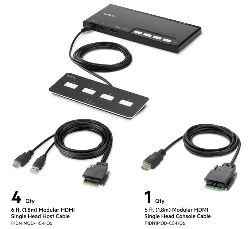You Recently Viewed Belkin F1DN104MOD-HH-4 4-Port Single HDMI Modular KVM Switch Image